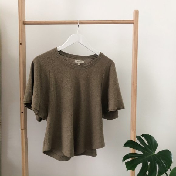 Madewell Olive Green Linen Cotton Shirt - Picture 2 of 6